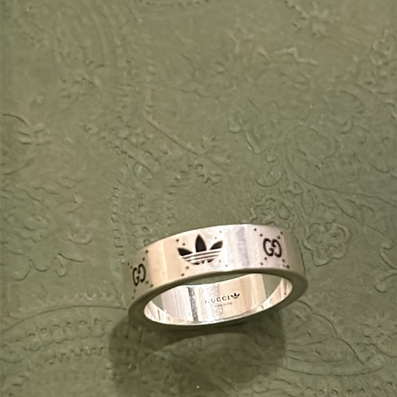 Gucci x Adidas Engraved Interlocking G Ring Ag 925